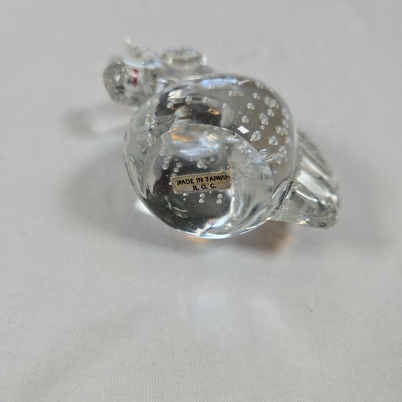 Vintage Clear Glass Unicorn Figurine With Controlled Bubbles Mythical Horse Pape - Picture 3 of 6